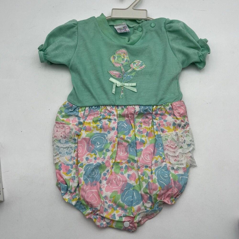Vintage Kids Baby Allura Creations One Piece Girls Flower Cute 90s NWT (size 18)